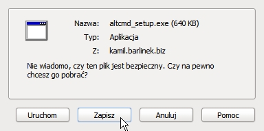 ściąganie pliku instalacyjnego programu Alt Commander