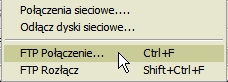 menu Sieć | FTP Połączenie…