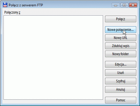Okno ‘Połącz z serwerem FTP’